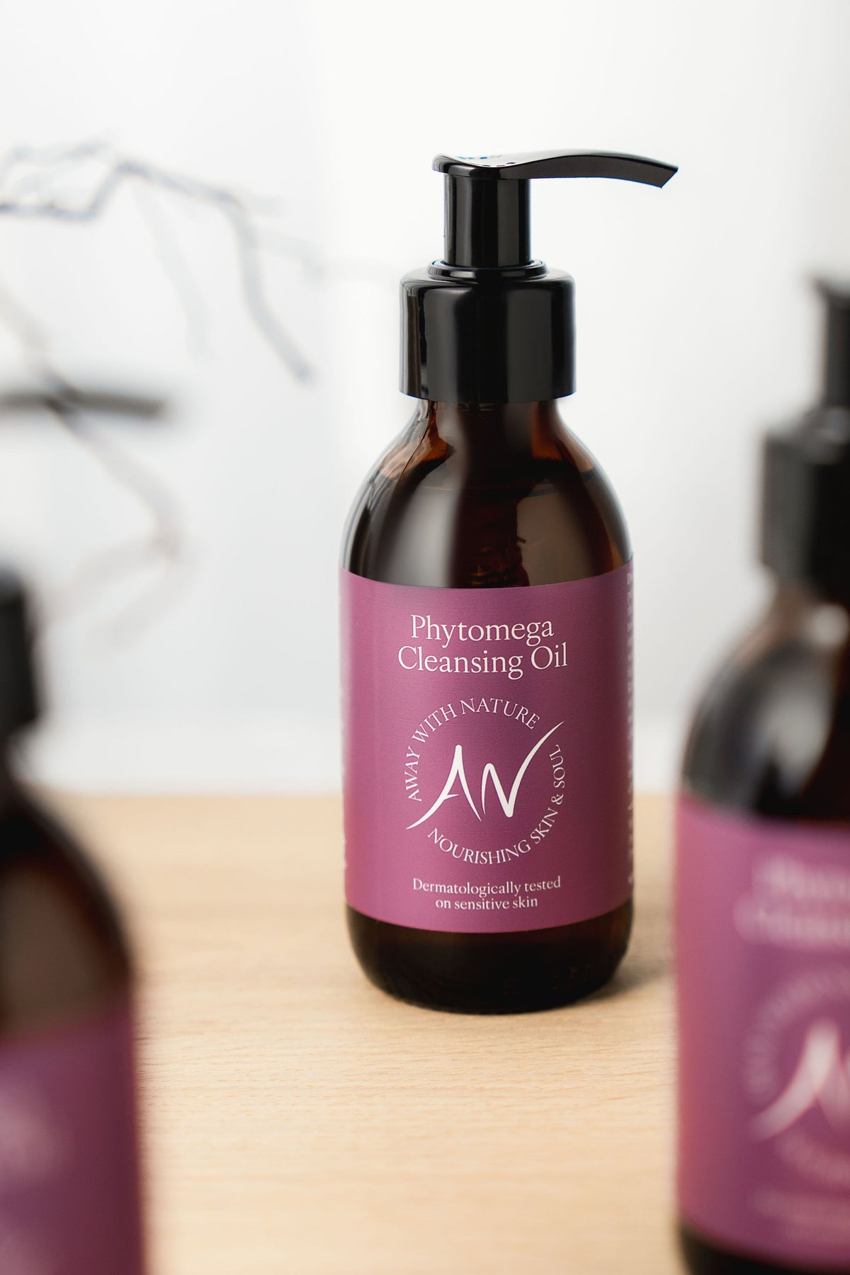Away with Nature Phytomega Cleansing Oil 150ml natural oil cleanser in amber glass bottles